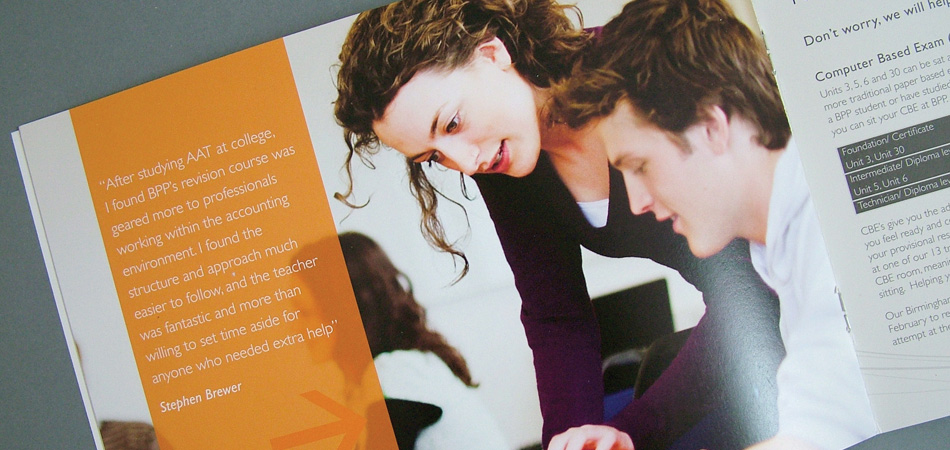 major direct mail piece design for bpp professional education